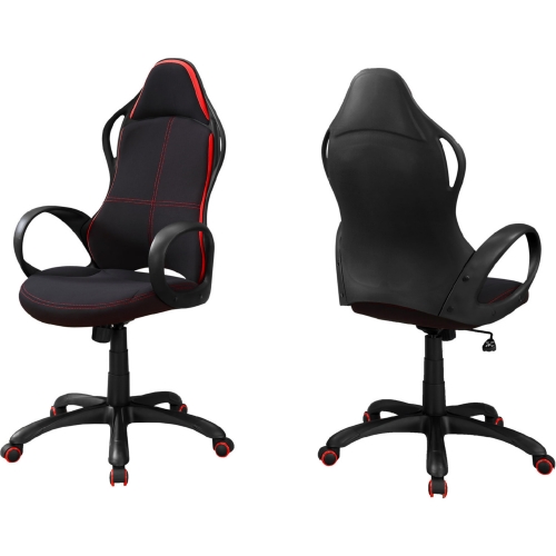 Multi Position Office Chair in Black w/ Red Fabric